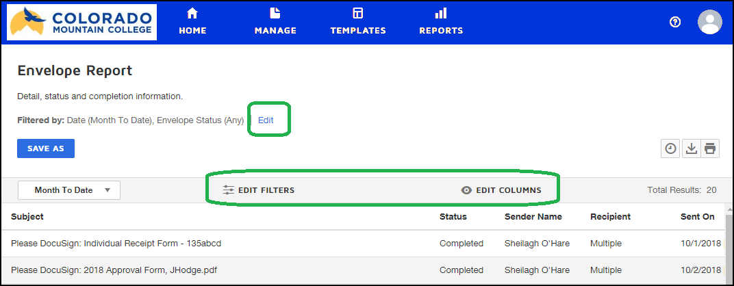 Custom Report Configuration