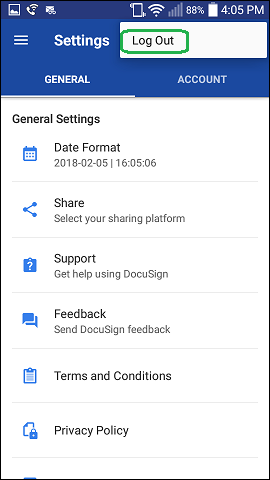 Mobile Log Out Mobile Log Out