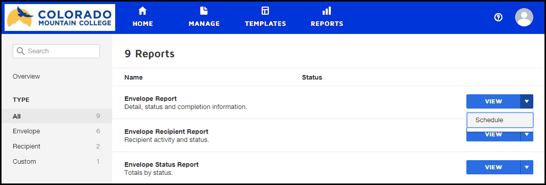 Scheduling a Report