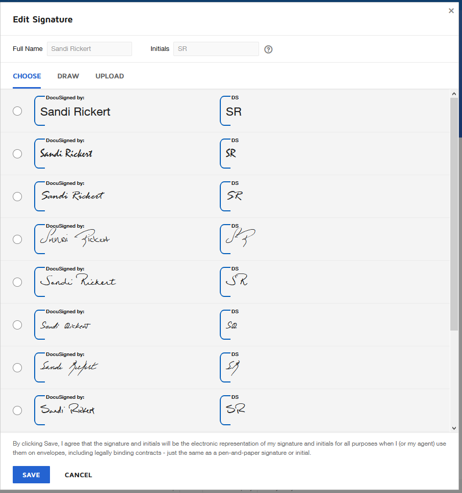 Create your signature by choosing, drawing, or uploading.
