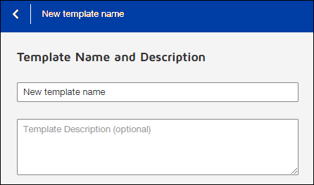 Template Name and Description Template Name and Description